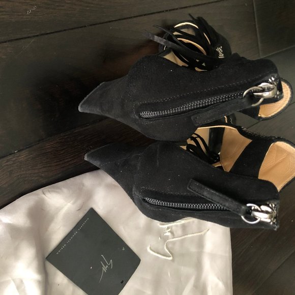 Giuseppe Zanotti Alamaba Black Suede Heels - Picture 3 of 6